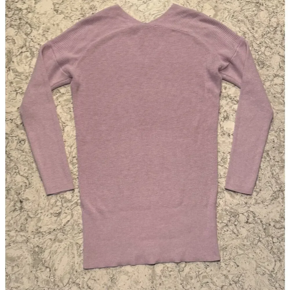 White House Black Market Sweater Women’s Size Medium Purple Ribbed Tunic NEW NWT